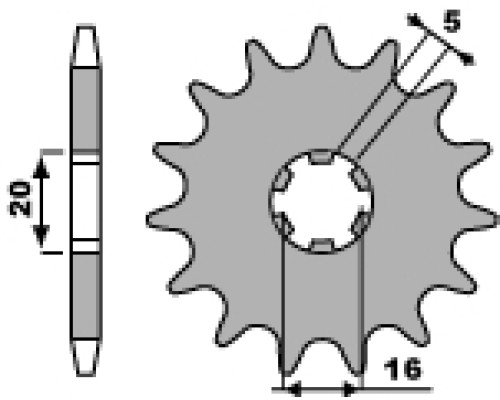 Pbr передня зірочка 2033 12 18nc газ газ 125/250 pampera 97-02 (ланцюг 520)