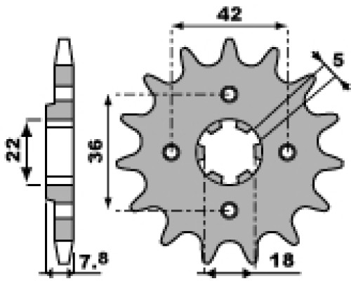 Зірочка передня pbr 2052 15 18nc yamaha xt 250 tl (японія) 83-84 (ланцюг 520)