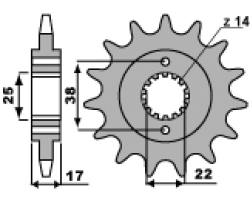 Pbr передня зірочка 2094 15 18nc ducati 900 monster ie 00-02 (ланцюг 520)