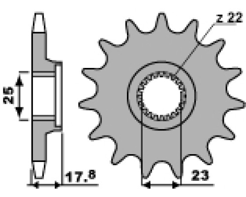 Передня зірочка pbr 2096 15 18nc laverda 750 96-00