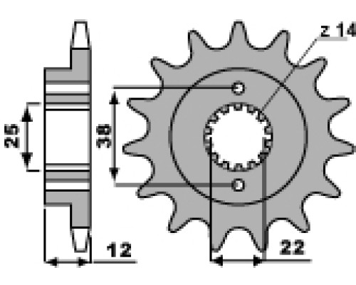 Pbr передня зірочка 2104 15 18nc cagiva 900 00-01 (ланцюг 525)