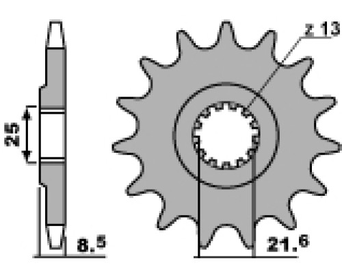 Зірочка передня pbr 2137 16 18nc kawasaki z 1000 03-06, zx 9r 02-03 (jtf1537.16) (ланцюг 525)