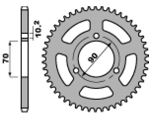 Pbr задня зірічка 239 45 f honda mb/mbx 50, mtx 80 (ланцюг 420)