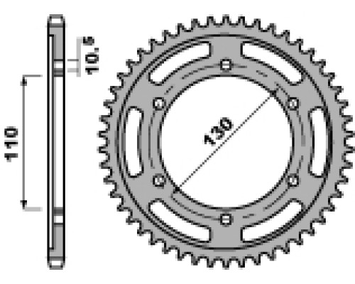 Pbr задня зірочка 241 44 c45 yamaha fzs 1000 00-05 (jtr479.44) (ланцюг 530)