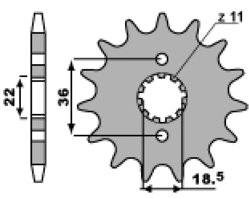 Pbr передня зірочка 2506 13 18nc honda nx 250 (88-93) (використання 2067 13) (ланцюг 520)