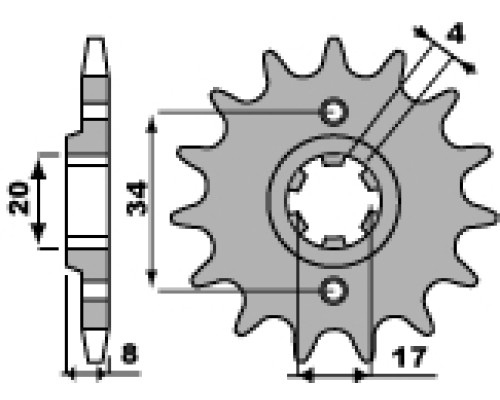 Передня зірочка pbr 267 14 18nc cb 250/ xl 350 r (ланцюг 520)