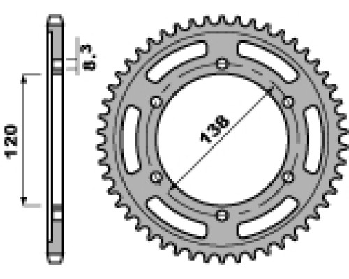 Pbr задня зірочка 273 50 c45 honda clr 125 98-03, nx 125 89-98 (jtr271.50) (ланцюг 428)