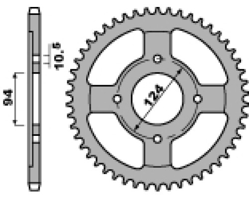 Pbr задня зірічка 282 37 c45 honda cb550f (75-80) (ланцюг 530) (jtr282.37)