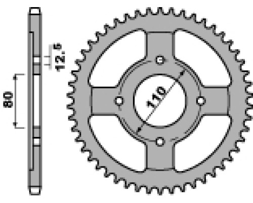 Pbr задня зірічка 284 39 c45 honda cb650sc`80-81 (jtr284.39) (ланцюг 530)
