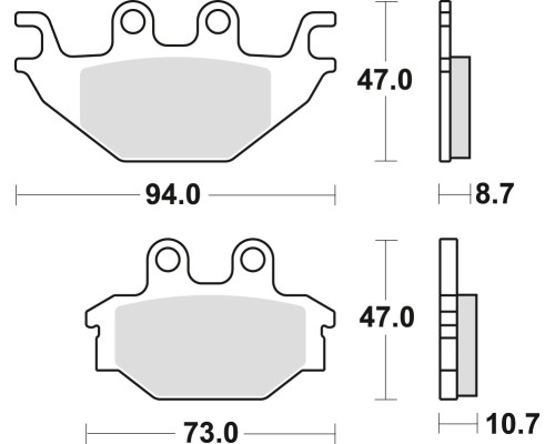 Гальмівні колодки trw lucas kh377 sinter offroad can-am ds 250 08-15, kawasaki kvf 300 13- перед/зад