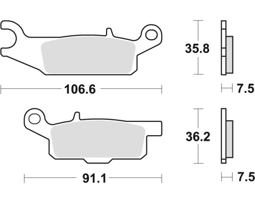 Тормозні колодки trw lucas kh444 sinter offroad yamaha raptor yfm 250 08-20, grizzly yfm 550 09-20, grizzly yfm 700 07-20, права передня