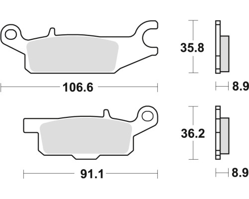 Тормозні колодки trw lucas kh445 sinter offroad yamaha grizzly yfm 550 09-20, grizzly yfm 700 07-20 задні