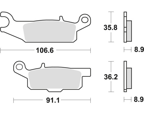 Тормозні колодки trw lucas kh446 sinter offroad yamaha yfm 550 grizzly 09-, yfm 700 grizzly 07-, задні