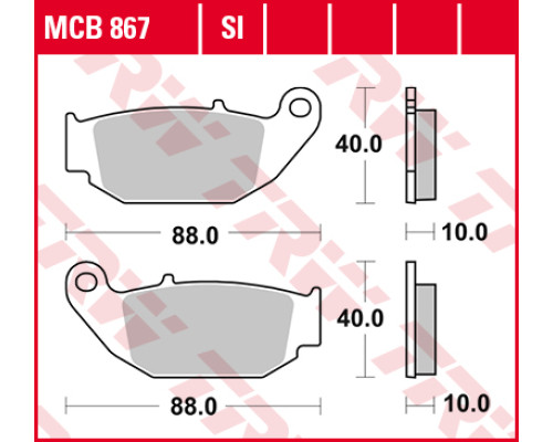 Тормозні колодки trw lucas kh629 sinter honda cb 125 r / 300 r 18-, crf 250 l 13-17, suzuki gsx-r / s 18-, задні