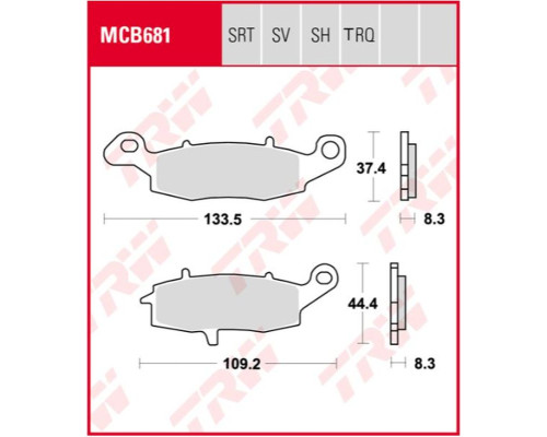 Гальмівні колодки trw lucas kh231 sinter racing kawasaki er6 06-16, versys 650 07-14, z 750 04-06, zr7 99-04, w 800 '11-, gpz 1100 95-98, vn 1500 93-04, vn 1600 03-08, vn 1700 09-17, suzuki gs 500 96-08, gsf 600 00-04, передня