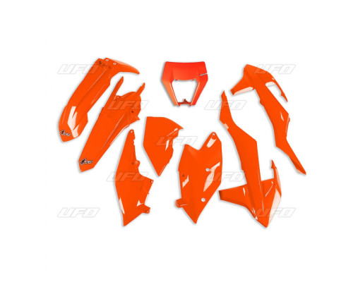 Пластиковий комплект UFO ktm exc/exc-f tpi '17-'19 з кришкою ліхтаря fluoресцентний помаранчевий (kt523fflu)