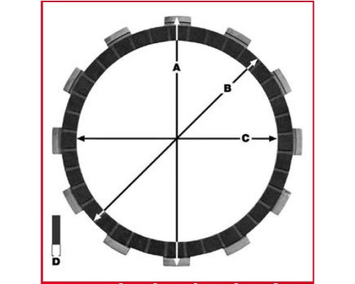 ДИСКИ ЗЧЕПЛЕННЯ TRW LUCAS COMPETITION KTM EXC 250 02-03, EXC / SX 400 00-04, SXF 520 / 525 00-03, HUSABERG 400 / 450 / 470 / 501 / 550 / 600 / 650 (EBS5612) ()