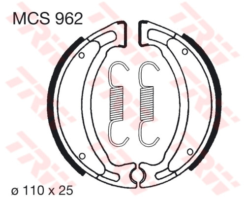 Колодки гальмівні trw lucas yamaha yfm raptor, yfm grizzly, yfs blaster, (110x25mm) (y503)