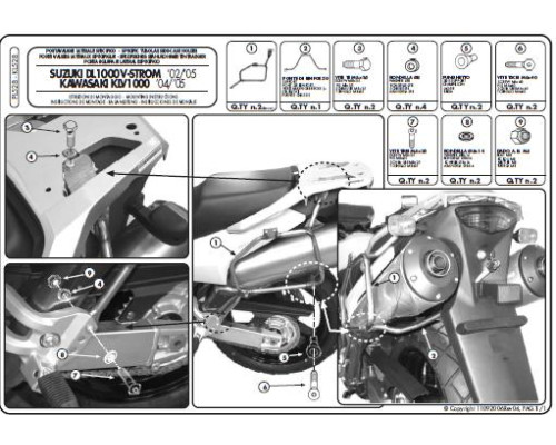 Kappa Стелаж для бокових кофрів Monokey Suzuki DL 1000 V-Strom (02-11), Kawasaki KLV 1000 (04-09), підходить для кофрів Monokey Retro-Fit K-Venture Alu та K'Mission Alu