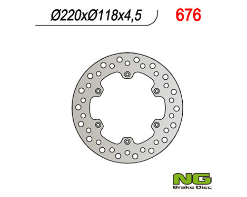 Ng задній гальмівний диск suzuki rm 125/250 (88-98), двері 400 (220x118x4.5)