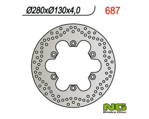 Диск гальмівний передній kawasaki er 5, gpz 750/ 900 (280x130x4.5) (6x10.5mm)