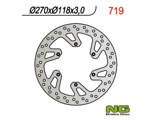 Диск гальмівний передній suzuki drz 400 e/s 00-09, rm 125/250 96-08, yamaha yz/yzf/wr (270x118x3,0mm) (6x6,5mm)