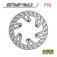 Диск гальмівний передній suzuki drz 400 e/s 00-09, rm 125/250 96-08, yamaha yz/yzf/wr (270x118x3,0mm) (6x6,5mm)