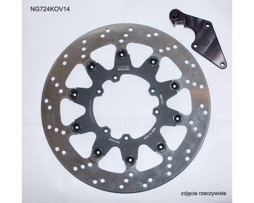 Ng передній гальмівний диск з адаптером oversize (320x101x5) honda cr 125 '04-'09, crf 250r/x '04-'14, crf 450r '04-'14, crf 450x '04-'16 (ng724k14)