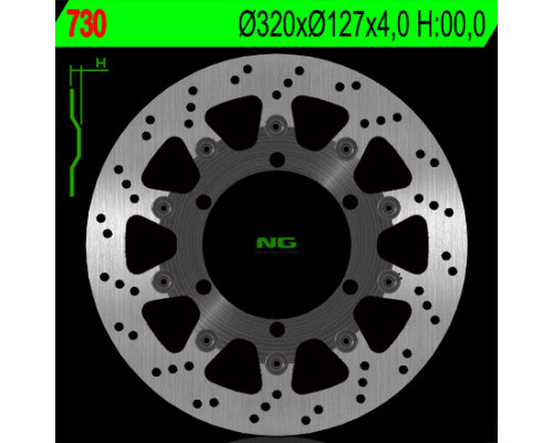 Ng передній гальмівний диск ktm 625/640/690 (320x127x4) (6x6.5mm)