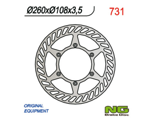 Ng передній гальмівний диск газовий ендуро крос 125/200/250/300/400/450/515 (260x108x3.5)