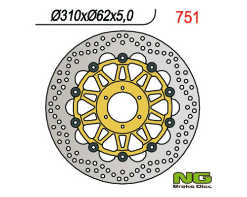 Диск передній гальмівний honda cbr 900 98-99 (310x62x5) (6x6.5mm) плаваючий