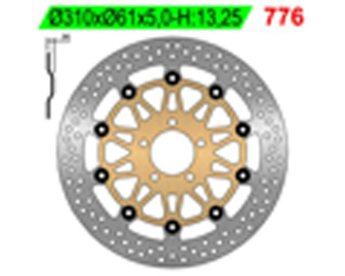 Ng гальмівний диск передній kawasaki zrx 1100/1200, zx 9r 00-01 (310x61x5)