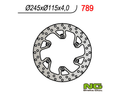 Ng гальмівний диск задній yamaha yz 125/250 (02-18) yzf/wrf (02-18) suzuki rm 125/250 '88-'12 (245x115x4)(6x6,5mm)