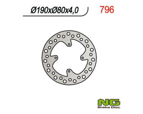 Ng гальмівний диск задній honda cr 80/85 (190x80x4) crf150r (07-16)