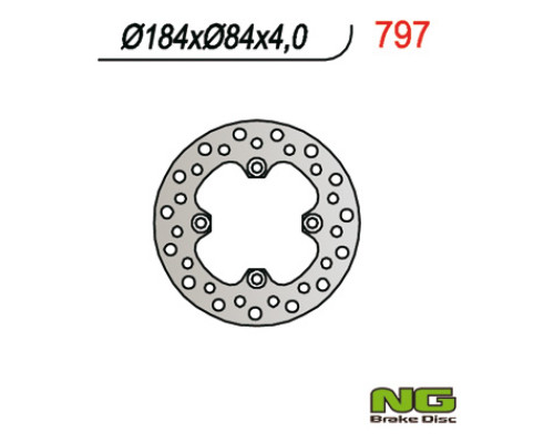 Ng гальмівний диск задній kawasaki kx 85 '01-'24 (184x84x4)
