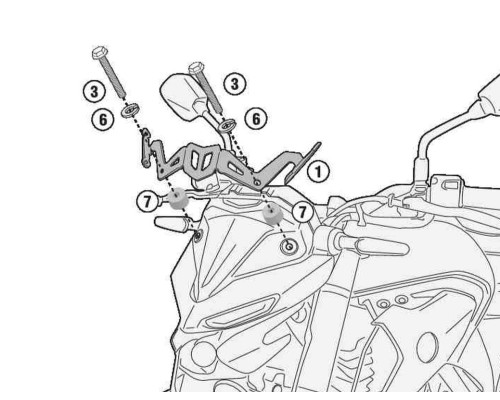 Кріплення лобового скла kappa 4128sk YAMAHA mt-03 321 (20)