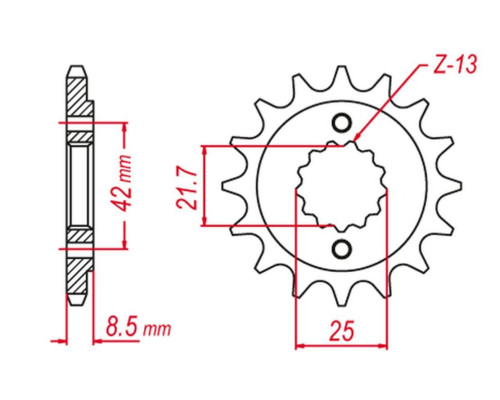 Grosskopf продаж передня зірочка 525 16 kawaski gpz 500s '87-'05, kle 500 '91-'96 (jtf512.16)