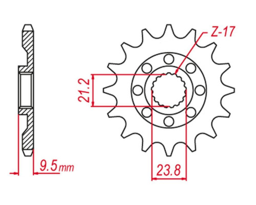 Grosskopf продаж зірочка передня 2133 15 suzuki rmz 450 '05-'07 (+1), rmz 450 '08-'12 (+2) (jtf1441.15)