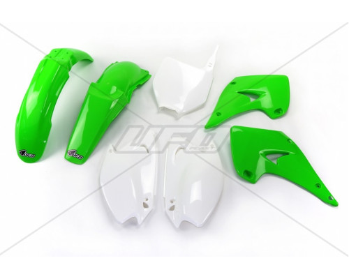 Комплект пластикових UFO kawasaki kx 125 / 250 '03-'10 колір oem (зелений/білий) (ka201e999) - замінює kakit202999