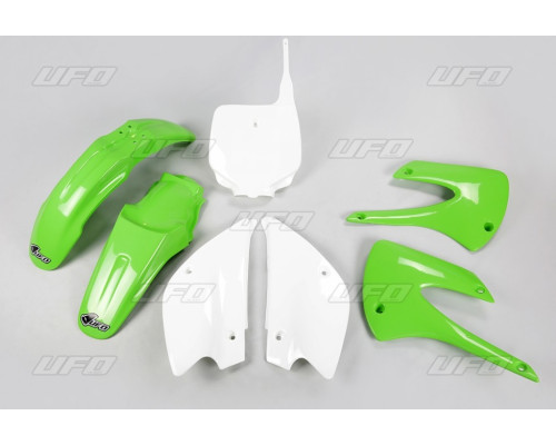Комплект пластикових UFO kawasaki kx 85 '01-'13 рестайлінг колір oem (зелений/білий) (ka207ke999) (ka207ke999)