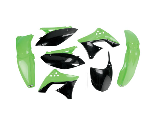 Набір пластикових обвісів kawasaki kxf 250 '09-'12 колір oem (зелений/чорний) (ka212e999) (ka212e999)