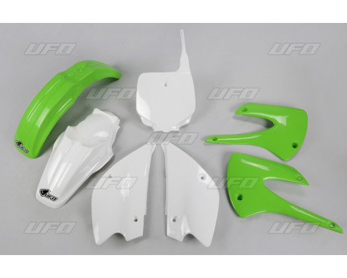 Набір пластикових обвісів kawasaki kx 85 '01-'13 колір oem '13 (зелений/білий) (ka218e999) (ka218e999)