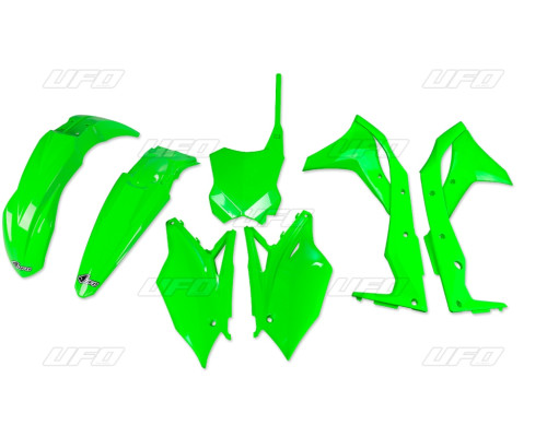 Пластиковий комплект UFO kawasaki kxf 250 '17 fluo green (ka224aflu)