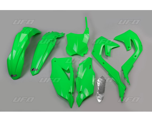 Пластиковий комплект для UFO kawasaki kxf 250 '21-24, kxf 450 '19-23 fluo green (ka227aflu)