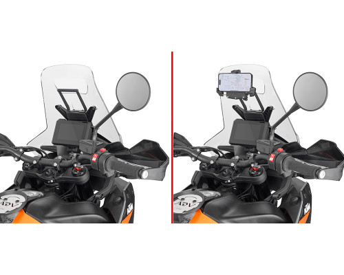 Givi 2024 поперечка для монтажу GPS/смартфона KTM 890 Adventure 2023 чорний