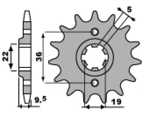 Зірочка передня pbr 337 13 18nc honda trx 250/300, cr 250 '82-'85, cr500 '84-'85 (jtf337.13) (ланцюг 520)