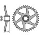 Pbr задня зірічка 3555 40 f aprilia 50 af 1 88-93 (ланцюг 415)