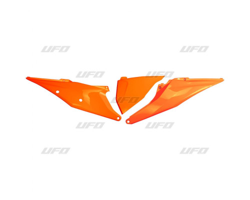 Задні бокові панелі UFO ktm sx/sxf(sx-f) 125/150/250/350/450 '19-'22, exc 125 '20-'21, exc/excf(exc-f) 150/250/300/350/450/500 '20-2023 з кришкою повітряного фільтра fluoресцентного кольору