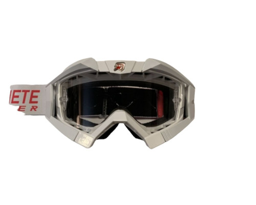 Ariete Riding Crows Окуляри Мотоциклетні Anti Fog Anti Scratch UV Roll-Off Ready 2-Шарова Губка Білий/Срібний/Червоний
