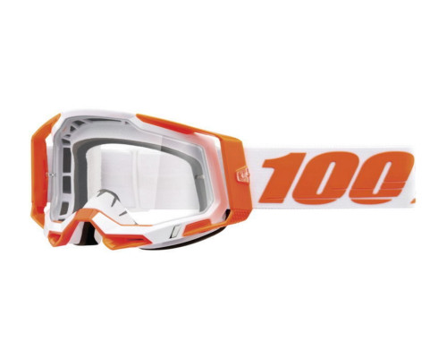 100 PROCENT Racecraft 2 мотогоггли прозора лінза помаранчевий/білий